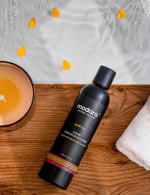 Asakwa Liquid African Black Soap with Hibiscus